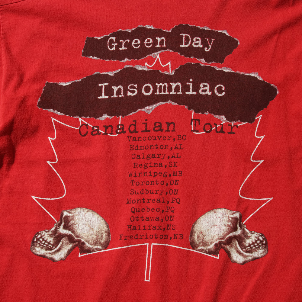 90s green day Insomniac Canadian tour t shirt