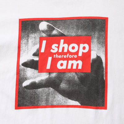 90s Barbara Kruger "I shop therefore I am" t shirt