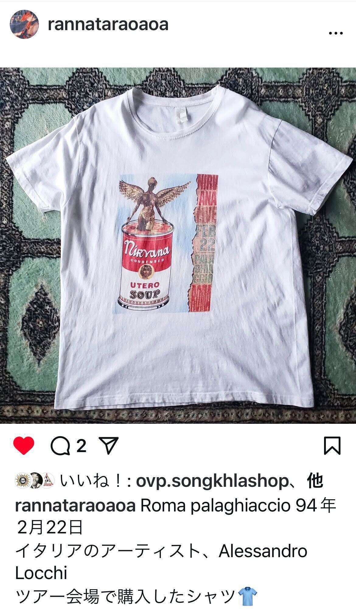 90s NIRVANA "IN UTERO in ROMA" T-shirt