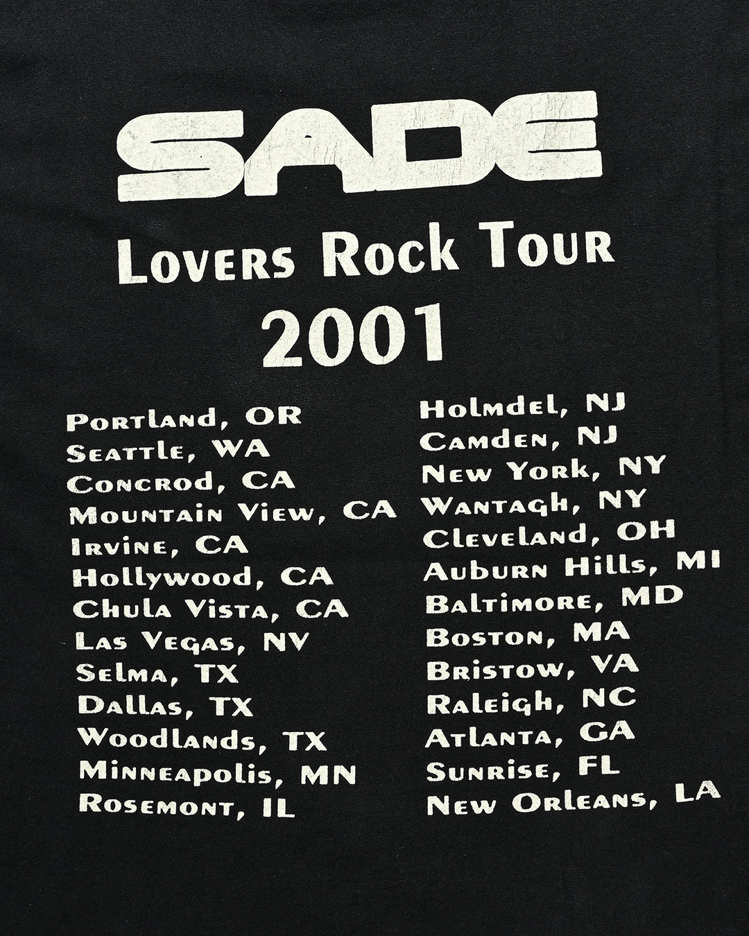 00s Sade "lovers rock"tour  T shirt