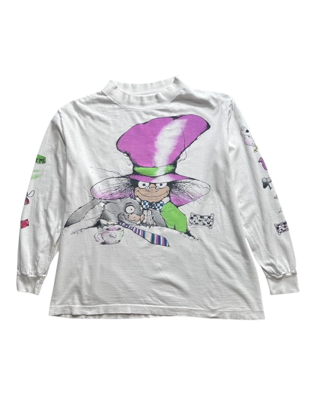 90s Alice's Adventures in Wonderland "Mad Hatter" Long Sleeve Tshirt