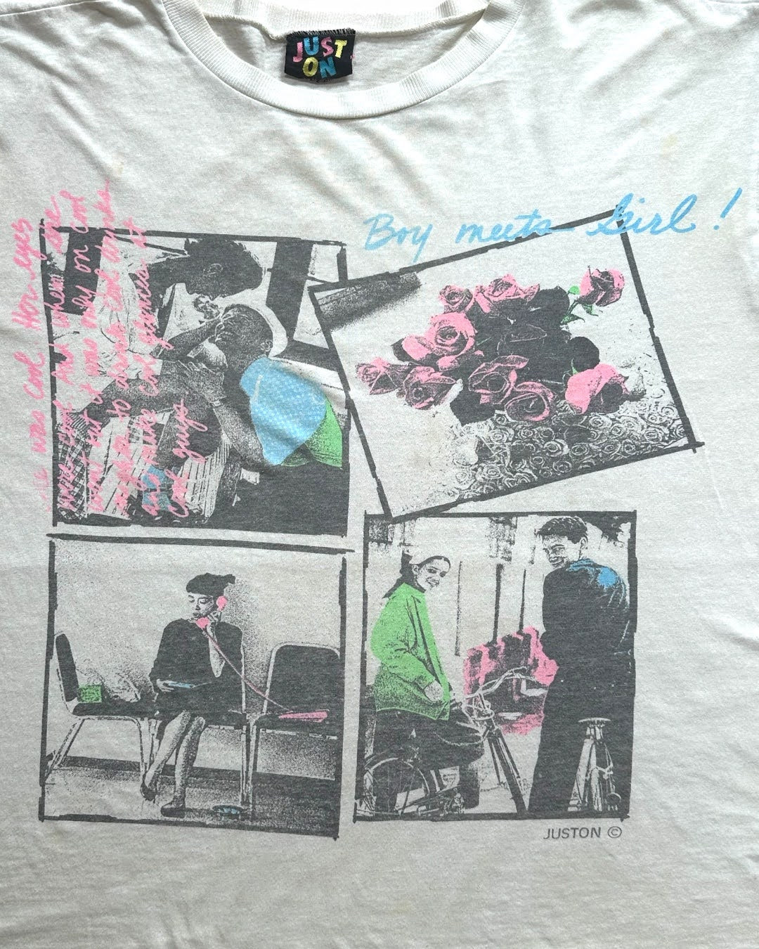 80s JUST ON "Boy Meets Girl" T shirt
