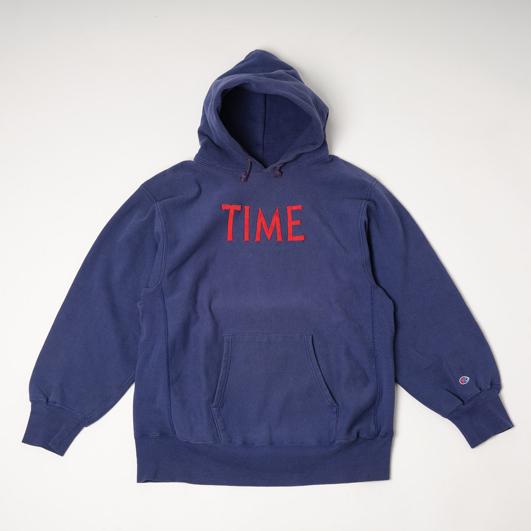 80-90s Champion Reverse Weave "TIME" hoodie