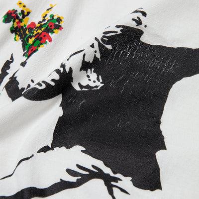 00s Banksy "Love is in the Air" t shirt