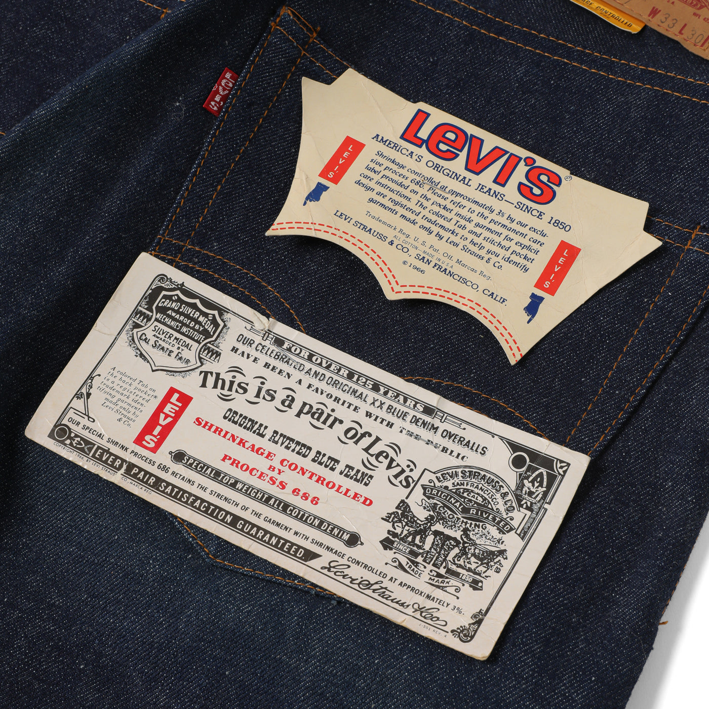 70's Levi's 505 66 single with flasher DEADSTOCK