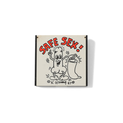 80s Keith Haring "Safe Sex" Plastic condom case