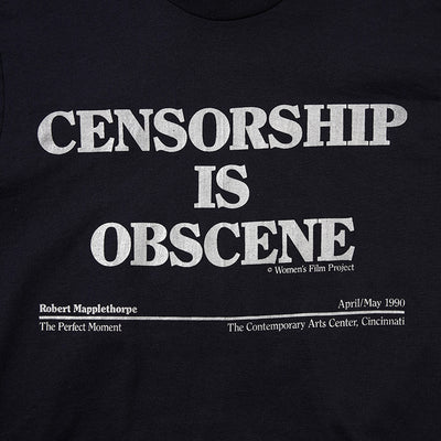 90s "Censorship is obscene" about Robert Mapplethorpe The Perfect Moment t shirt
