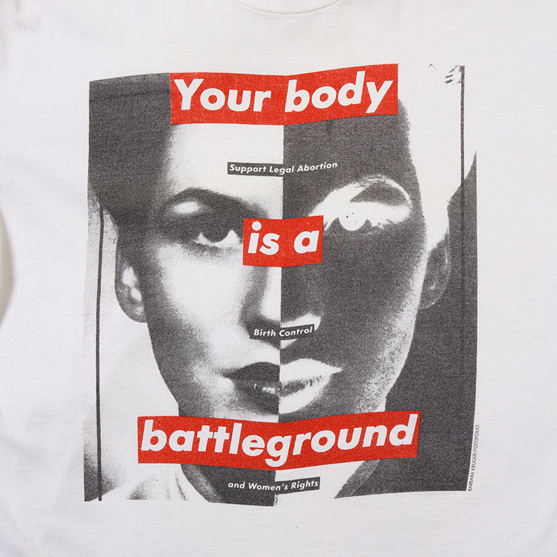 90s Barbara Kruger "Your body is a battleground" t shirt